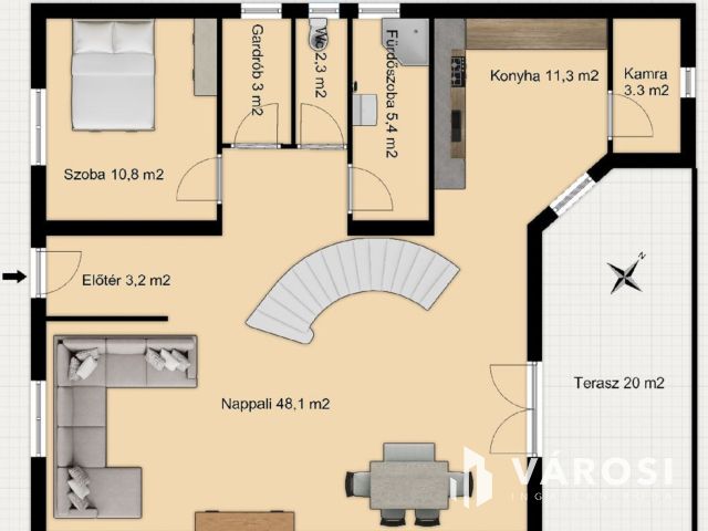 Exkluzív stílusos családi ház dupla garázzsal eladó